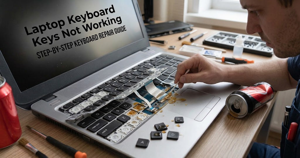 Laptop keyboard with non-responsive keys