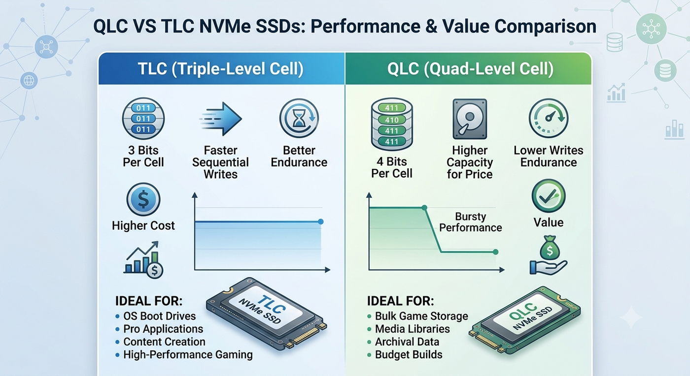 QLC vs TLC NVMe: What the Difference Actually Means for You