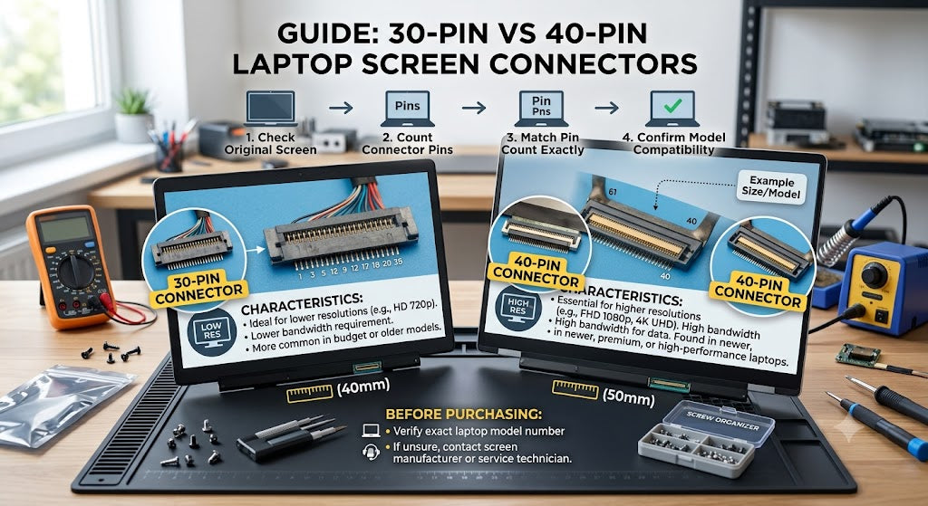 30-Pin vs 40-Pin Laptop Screens: How to Order the Right One