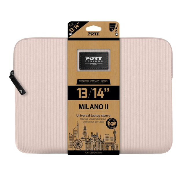 Port Designs Milano II Eco 13/14" Universal Laptop Sleeve - Plush Pink