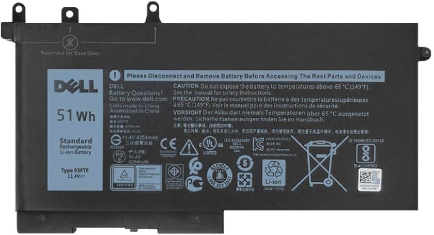 Dell Precision 15 3520 3530 M3520 M3530 Laptop Battery (93FTF)