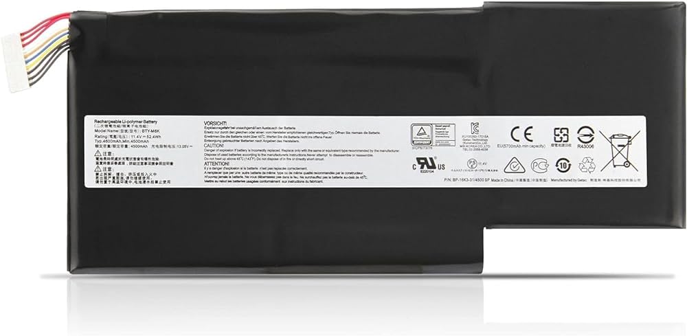 MSI GS63VR 7RG Stealth Pro Series Laptop Battery (BTY-M6K)