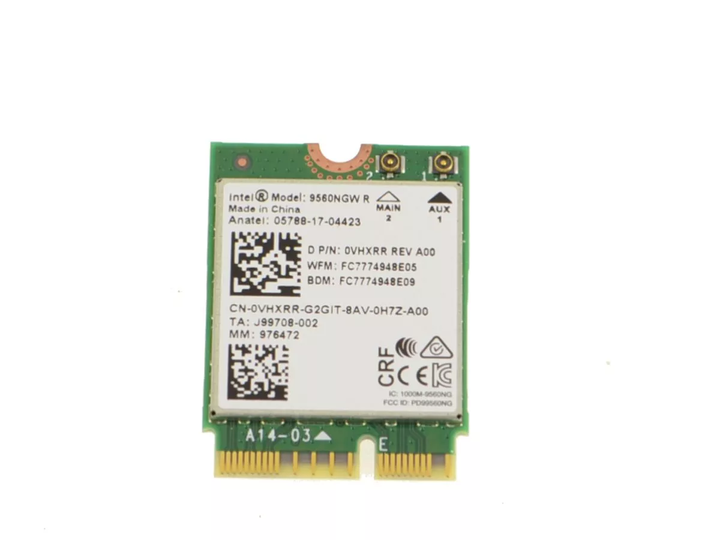 Dell Inspiron 5491 2-in-1 Intel Wireless-AC 9560 802.11ac / Bluetooth 5.0 M.2 Card (VHXRR)