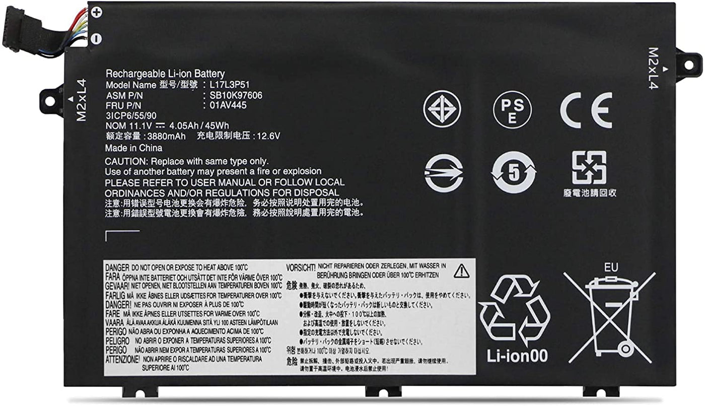 Lenovo ThinkPad E14 / E15 / E480 / E485 Laptop Battery (L17M3P52)