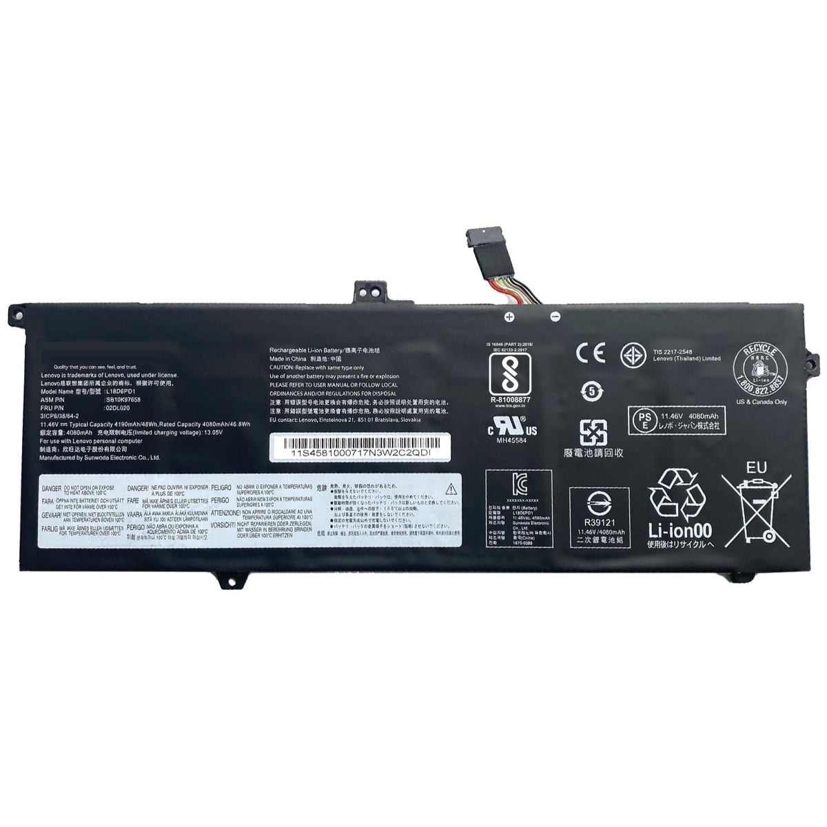 Lenovo ThinkPad X390 / X395 Laptop Battery (L18M6PD1)