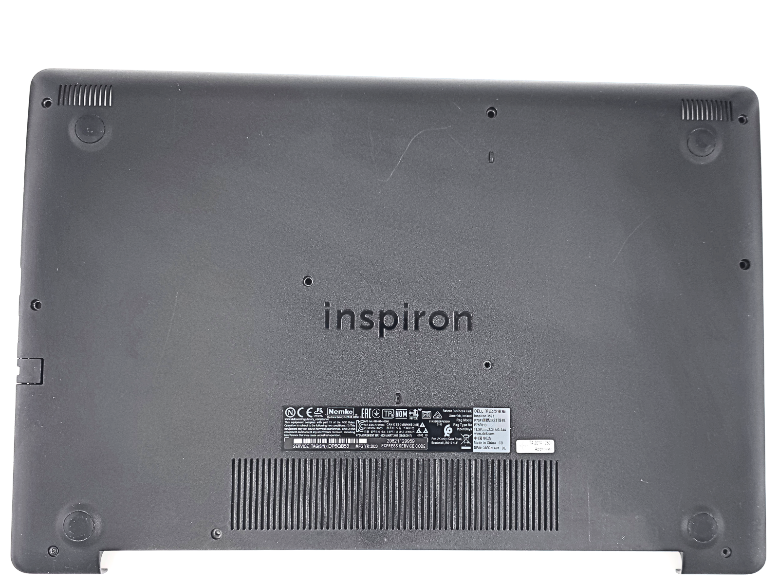 Dell Inspiron 3593 without Optical Drive Base Bottom Cover (05K60) Grade C