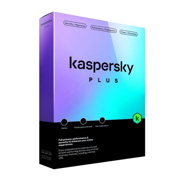 Kaspersky Plus Internet Security retail box, 5 devices, 1 year subscription